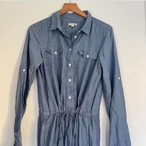 GAP Cotton Blue Button-Down Dress